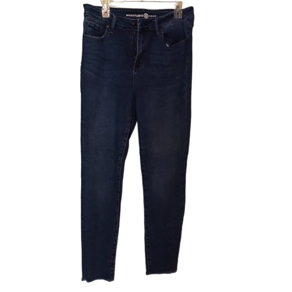 Max Studio Indigo Women's High Rise Skinny Jeans Size 12